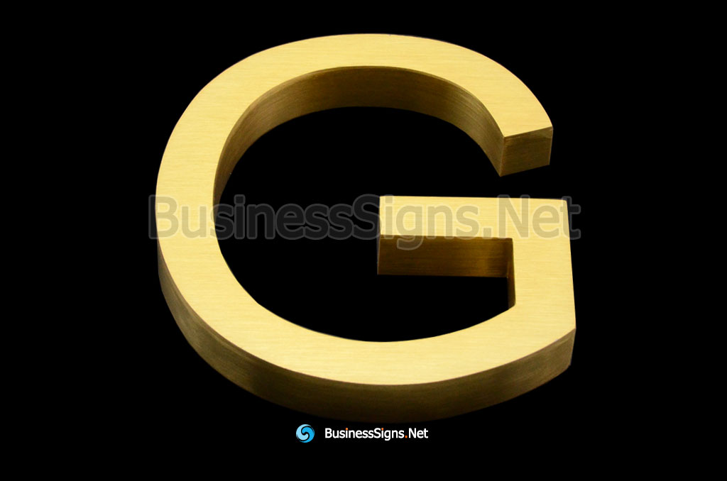 3D Brushed Gold Plated Business Signs