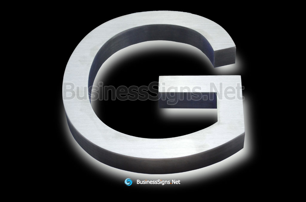 3D LED Backlit Business Signs With Brushed Stainless Steel Letter Shell