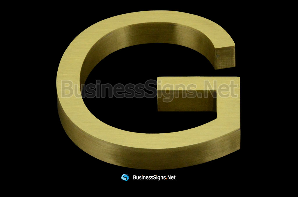 3D Brushed Brass Business Signs