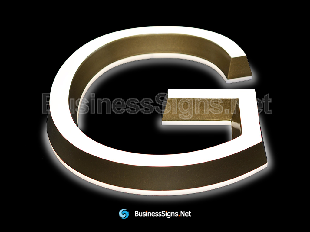 3D LED Double-sided-lit Business Signs With Painted CNC Engraved Acrylic Letter Border And Visible Acrylic Back-panel