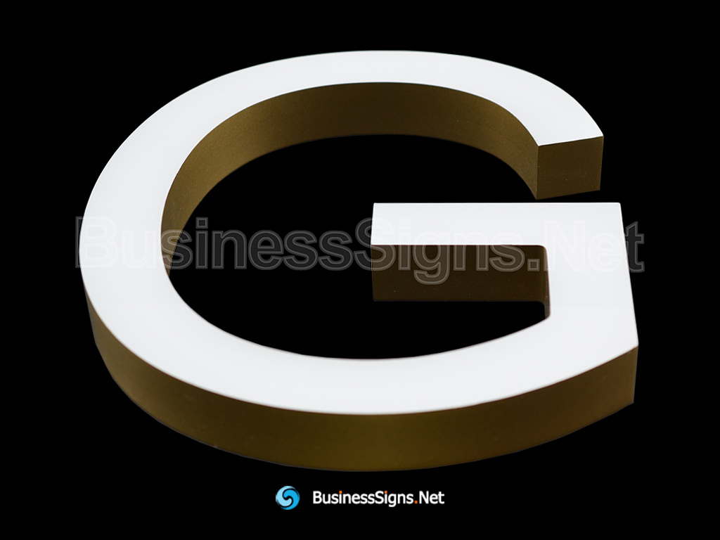 3D LED Front-lit Business Signs With CNC Engraved Acrylic Letter Shell And Painted Border
