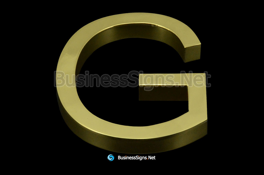 3D Mirror Polished Brass Business Signs