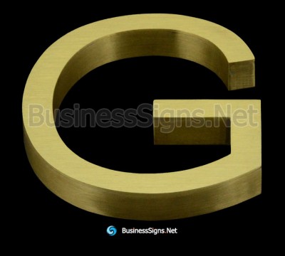 3D Brushed Brass Business Signs