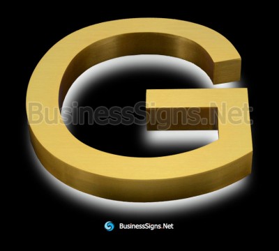 3D LED Backlit Business Signs With Gold Plated Brushed Stainless Steel Letter Shell