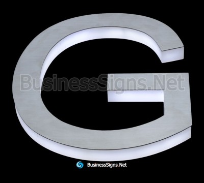 3D LED Side-lit Business Signs With Brushed Stainless Steel Surface